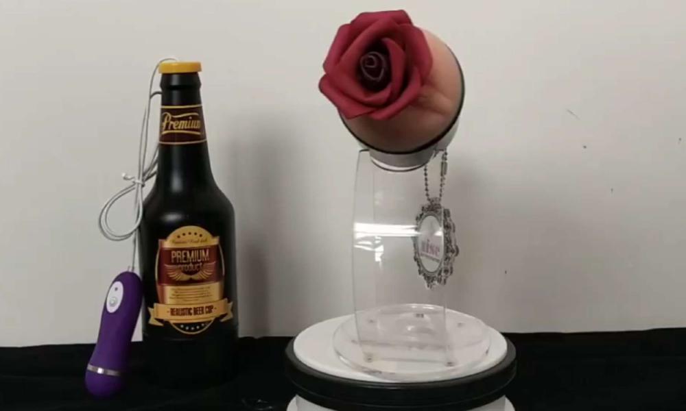 beer bottle shaped realistic vagina silicone pussy masturbation cup
