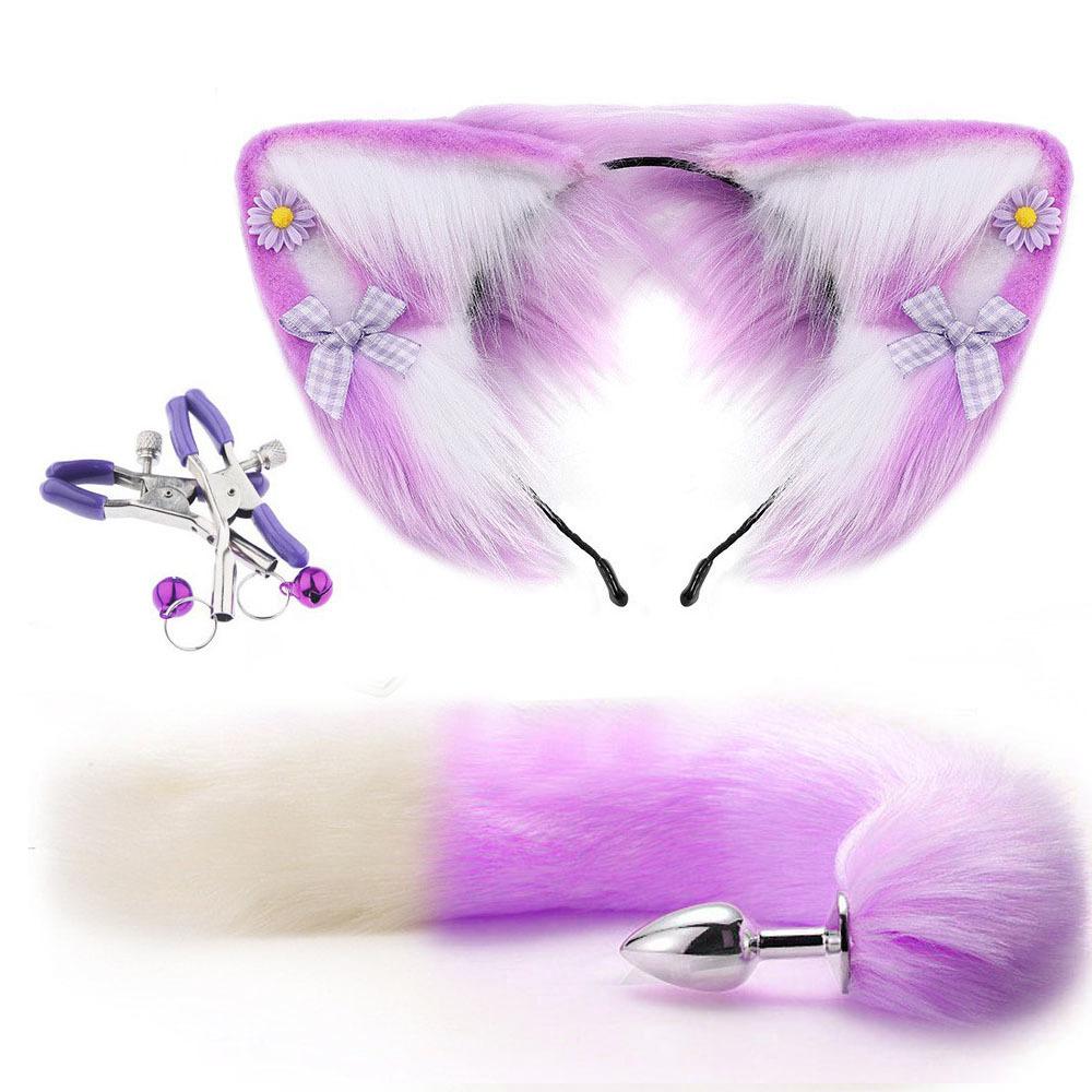 Sex Toys Nipple Clamps Anal Plug Tail With Juegos Para Adultos Ears Sexy Dress Up Fox Tail Butt Plugs Anales Produtos Eroticos
