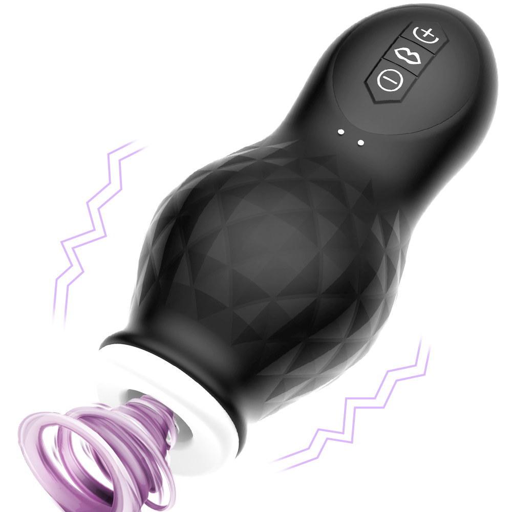 Sucking Masturbation Cup Lifelike Penis 7 Frequency Vibration &amp; Sucking Male Masturbation Cup Sex Toy For Men