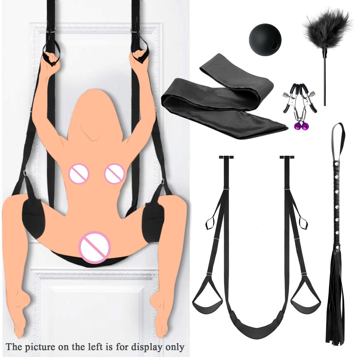 Double Bondage Set Sm Thigh Restraint Sling Legs Binding Adult Sex Products Slave Fetish Toy Sex Swing For Women Couples