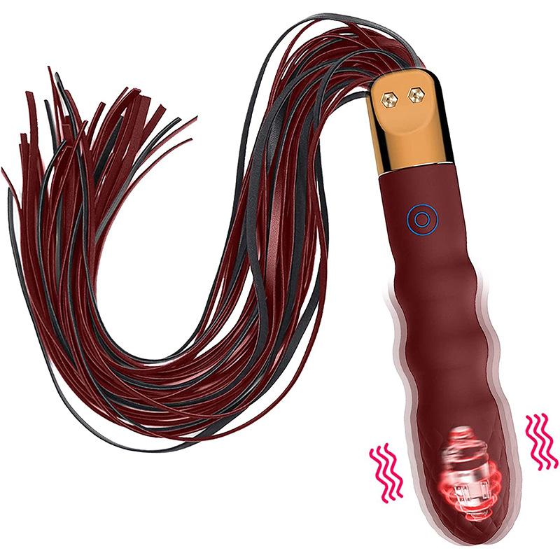 2 In 1 Pu Leather Bondage With Whips Dildo Vibrator Sex Toys For Couple Bdsm Slave Spanking Paddles Role Play Games