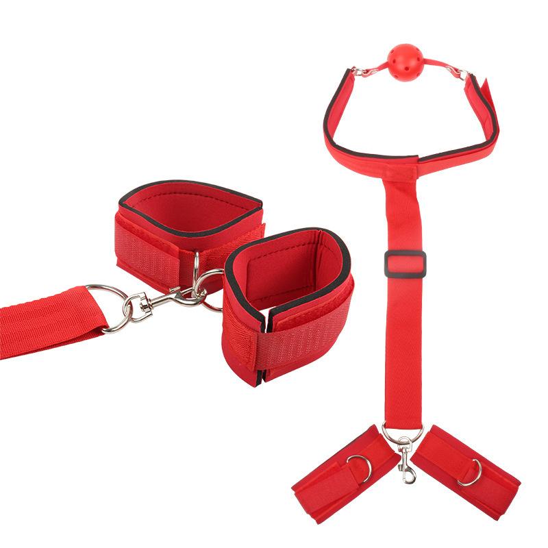 Bdsm Restraints Kit Bondage Restraints Sm Sex Toy With Durable Ball Gags Choker And Adjustable Leather Handcuffs