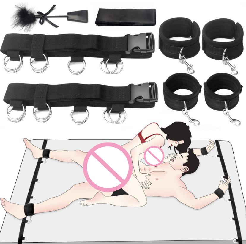 Bdsm Sex Toys Erotic Sex Games Slave Restraint Bondage Gear 10pcs/set Whip Hand Cuffs Adult Sm Products For Woman Couples Bed