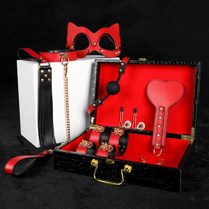 Sm Bondage Kit Handcuffs Eye Patch Flirting Whip Bondage Pillow Flirt Game For Couple