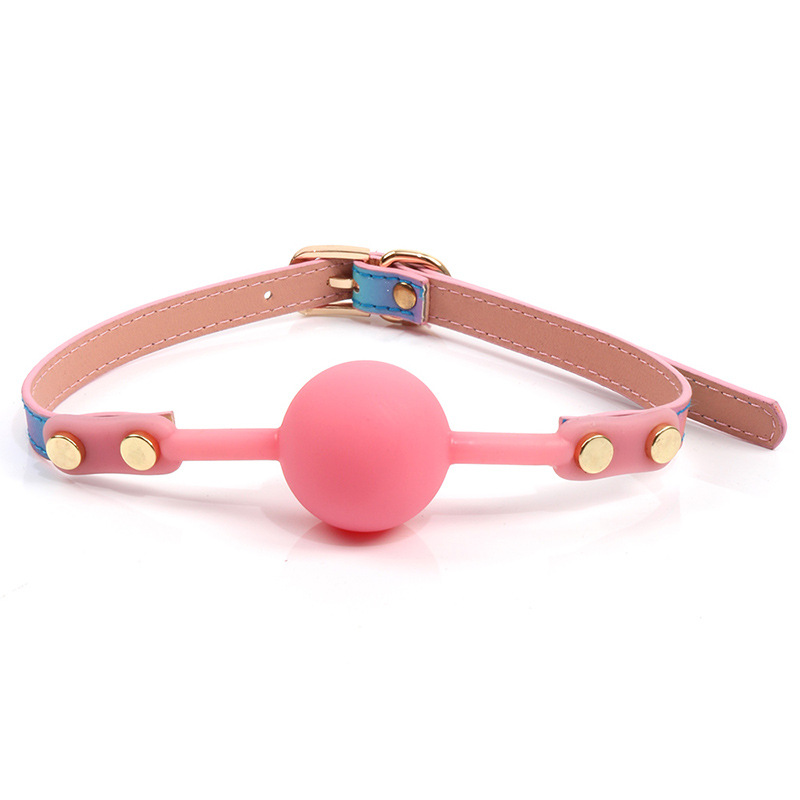 Sm Bondage Gear Leather Silicone Mouth Plug Sex Toys Bdsm Mouth Ball For Adult Sex Toy For Couple Loving Game Stock