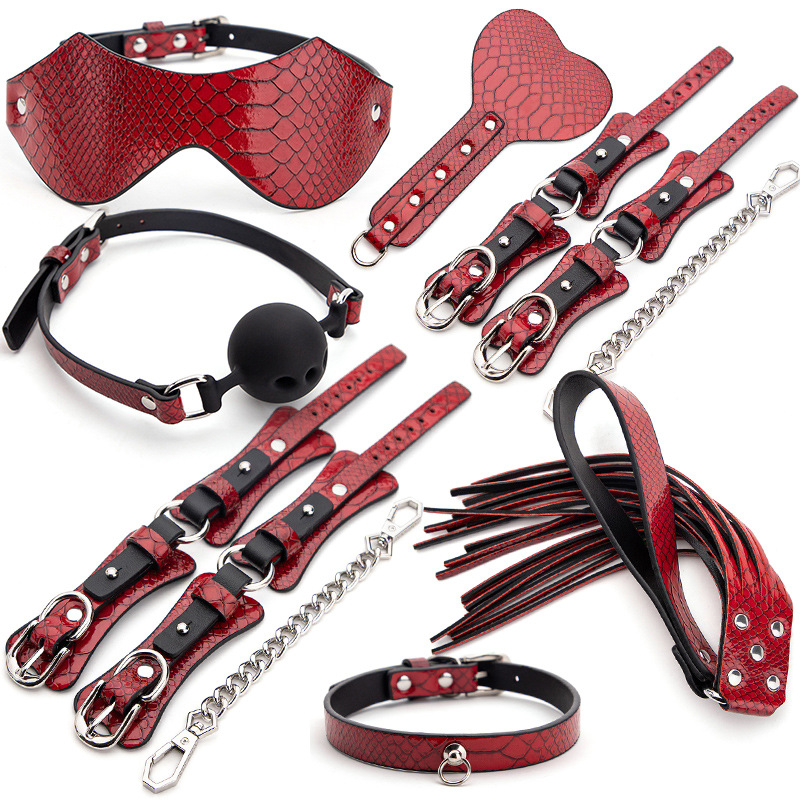 Leather Bdsm Bondage Sex Toys Set For Women Adult Games Role Play Sm Bondage Set Factory Wholesale Ready To Ship