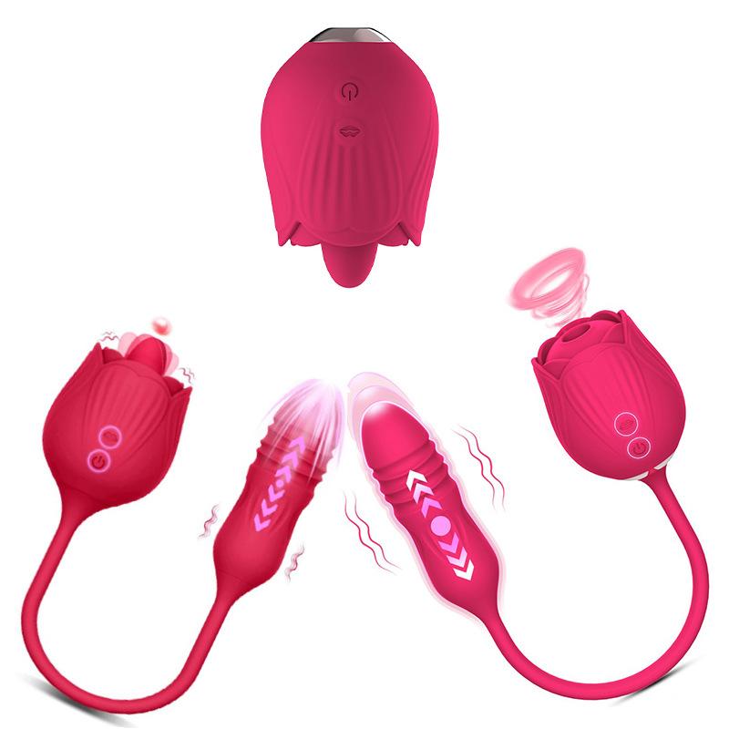 Rose Vibrator Sex Toy For Woman And Men Cock Ring Massage Masturbation Sexy Toy Automatic Sex Toy Dildos For Women