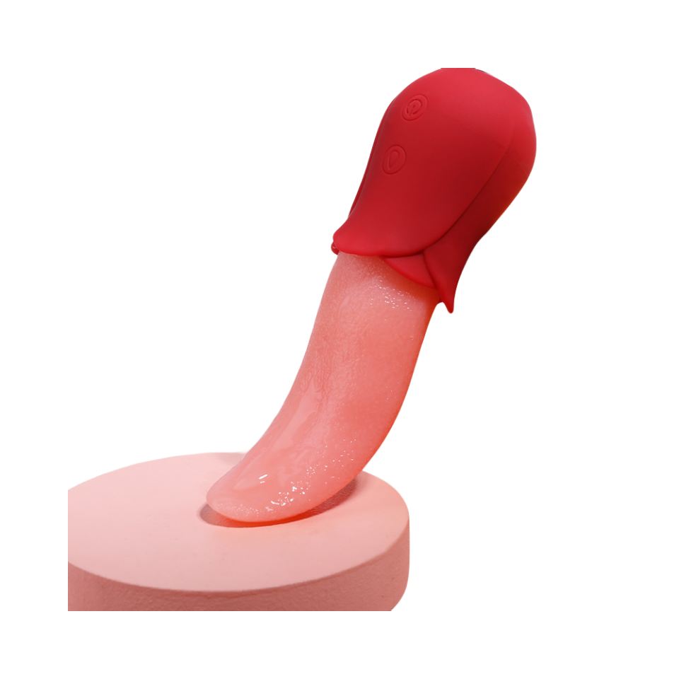 Rh Hot Selling Realistic Tongue Licking Rose Vibrators Sex Toys For Adult Women With G Spot Clitoris Stimulator Nipple Massager