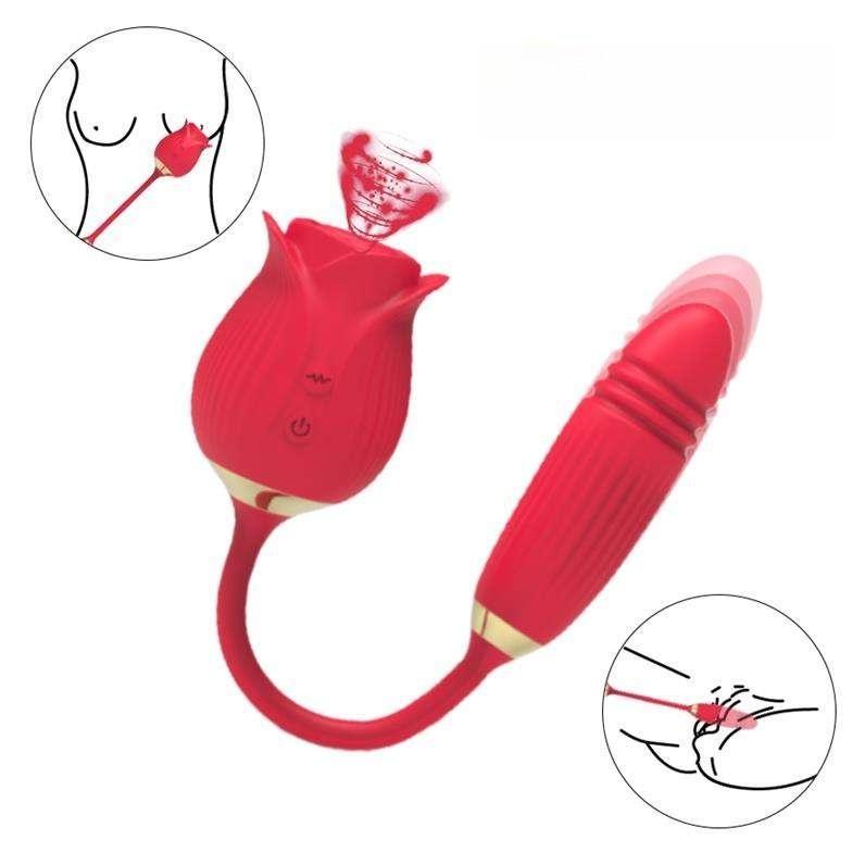 Rose Shape Vagina Sucking Vibrator Intimate Good Nipple Sucker Oral Licking Clitoris Stimulation Powerful Sex Toys For Women