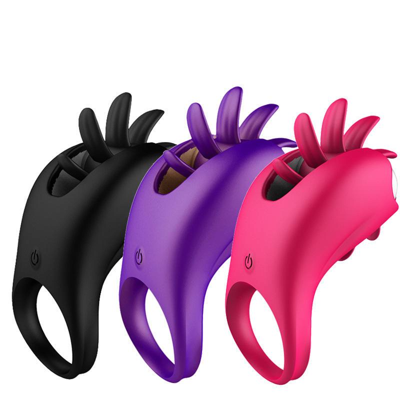 10 Frequency Rotation Magic Tongue Vibrator Ring Female Universal Vibration Shocking Eggs G Spot Clitoralvibrators