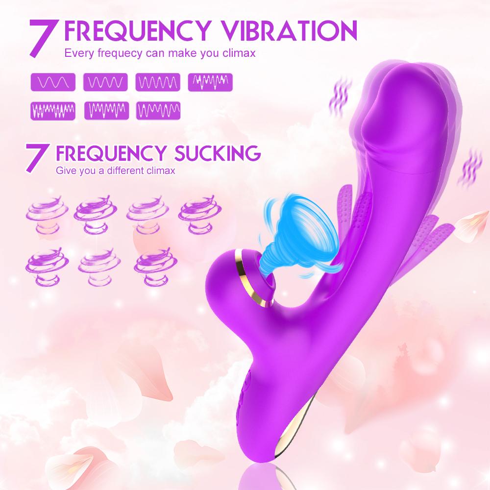 3 In 1 Tongue Licking Sucking Rabbit Vibrator Dildo Clitoris Licking Vibrator Thrusting Adult Toys For Women