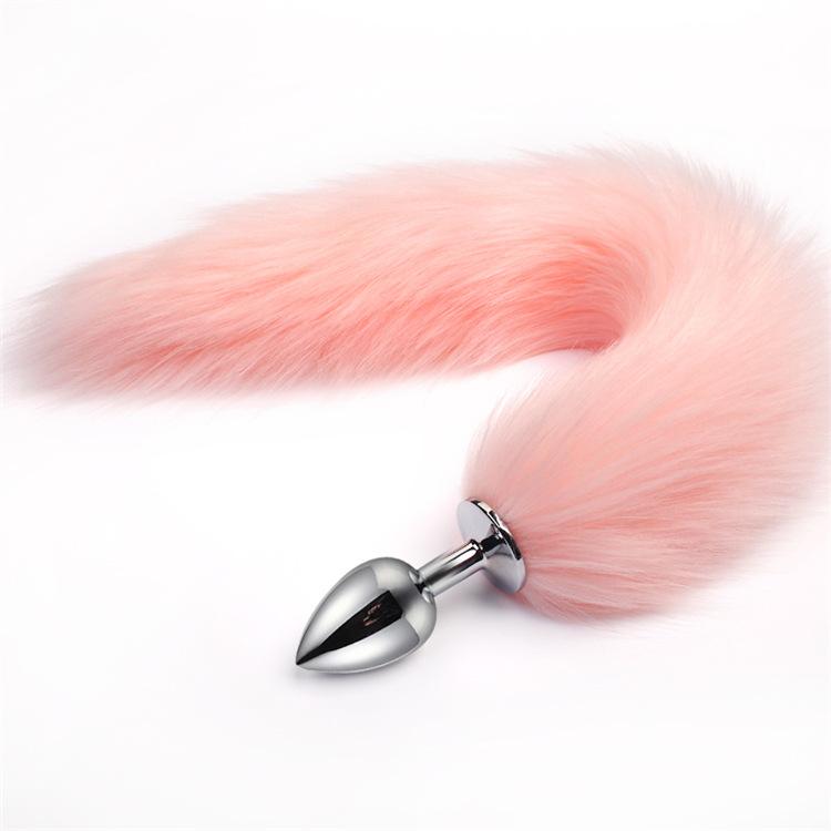 Stainless Steel Pink Fox's Tail Anal Butt Plug,Sexual Show Adult Products,Bdsm Special Butt Plug Anal Stimulator For Women