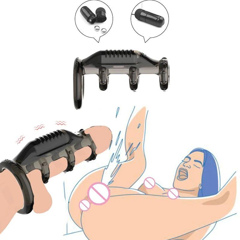 Dick Erection Delay Premature Ejaculation Long Lasting Erotic Sex Toys Cock Sleeves Enlarger Vibrating For Men Massager