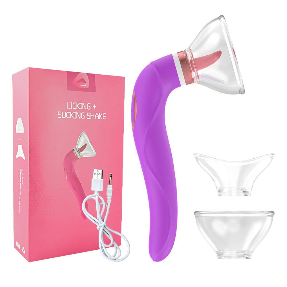 Female Simulation Soft Tongue Nipple Clitoris Massager Sucking Tongue Licking Vibrator Sex Toys