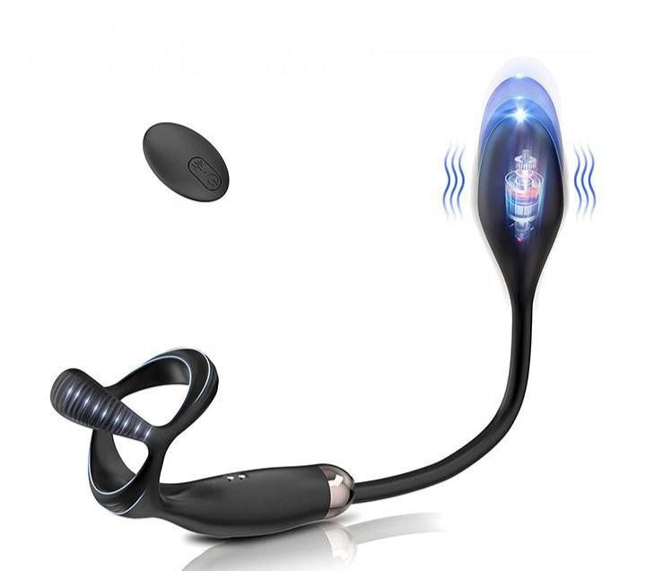 Vibrating Anal Plug Sperm Locking Ring Remote Control Multifrequency Vibration