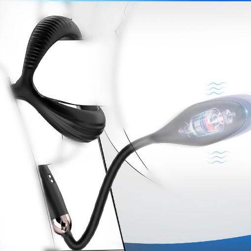 Vibrating Penile Ring Multiphase Wireless Remote Control Sperm-lock Ring Posterior Vestibular Anal Plug Male Masturbation Device