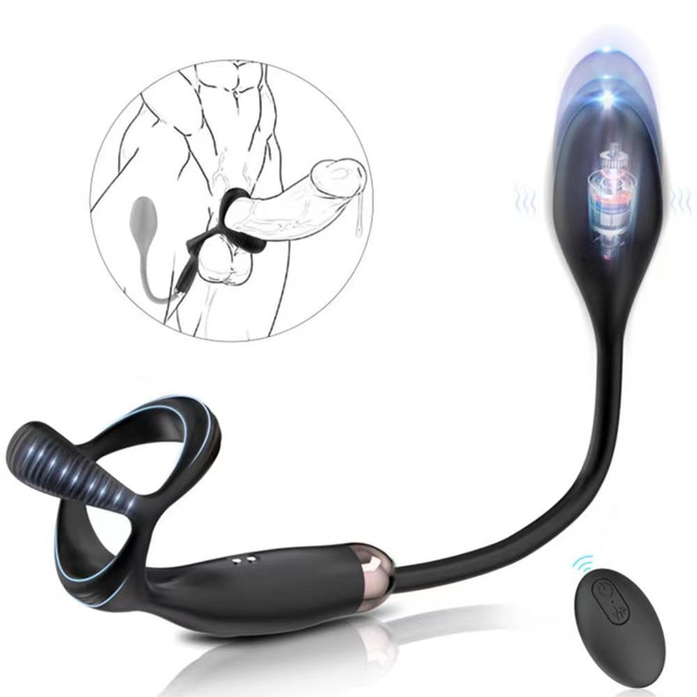 Self-soothing Device Pull Bead Anal Prostate Vibrator Remote Vibration Dilator Telescopic Vestibular Anal Plug