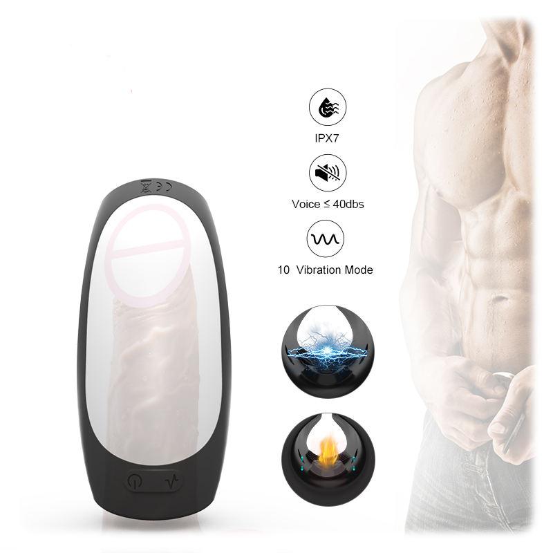 New Penis Beater Electric Shock Vibrator Silicone Automatic Beat Heating Male Masturbation Device