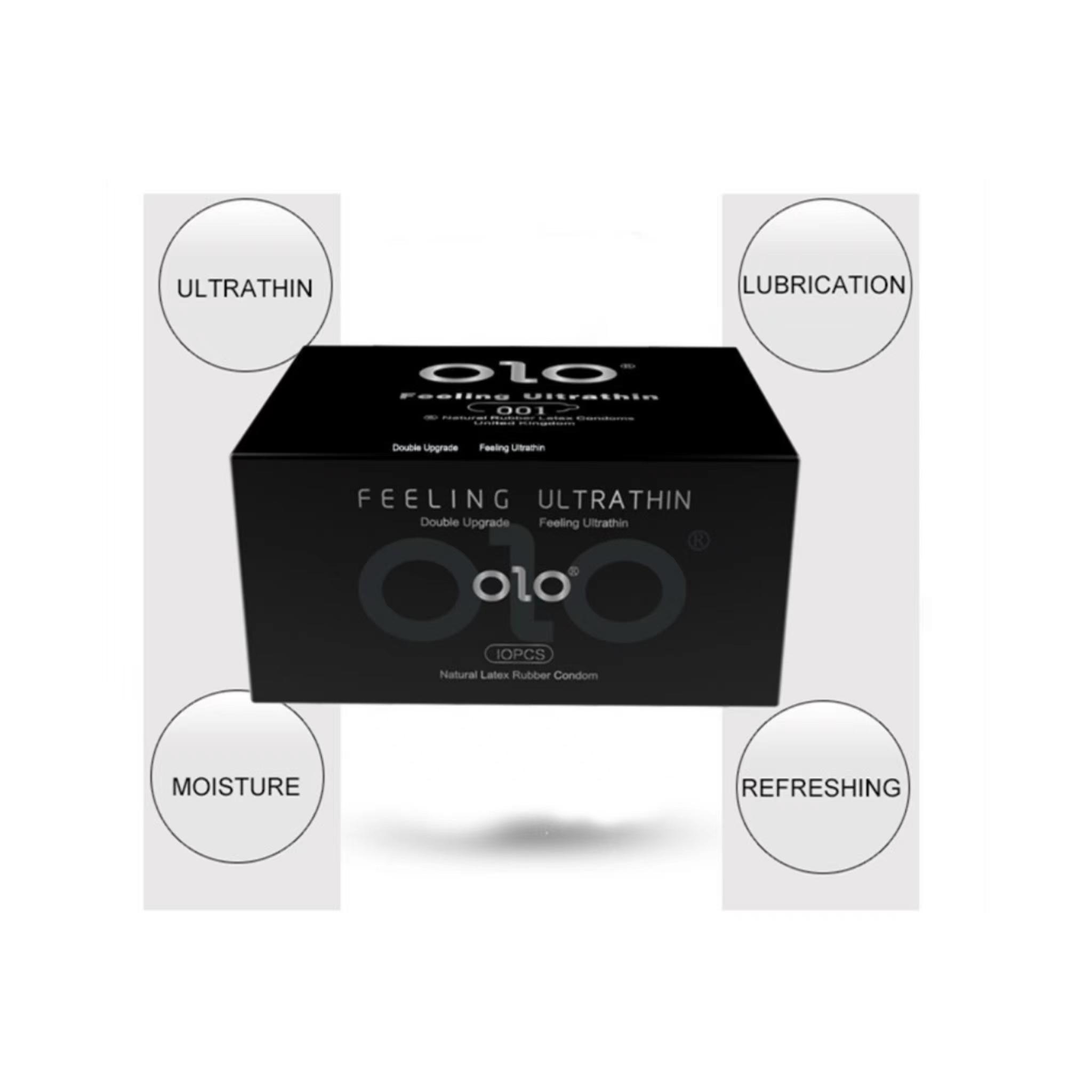 Olo Condoms Ultra-thin 001 Condoms 10 Pieces Olo Hyaluronic Acid Adult Family Planning Sex Products