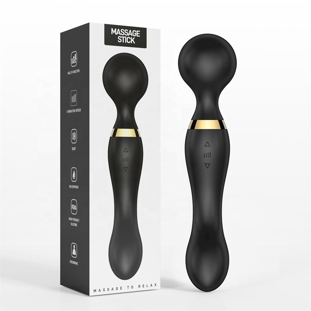 Women's Dual Head Rechargeable Silicone Av Vibrator Massage Vibration Masturbator Adult Sex Products Wholesale Customization