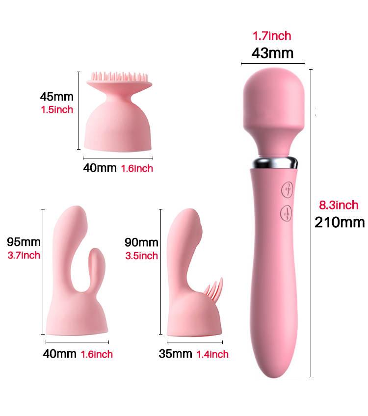 Wand Vibrator Double Side 2 Vibrating Dildo Finger Sillicon Vibrator Personal Wand Massager