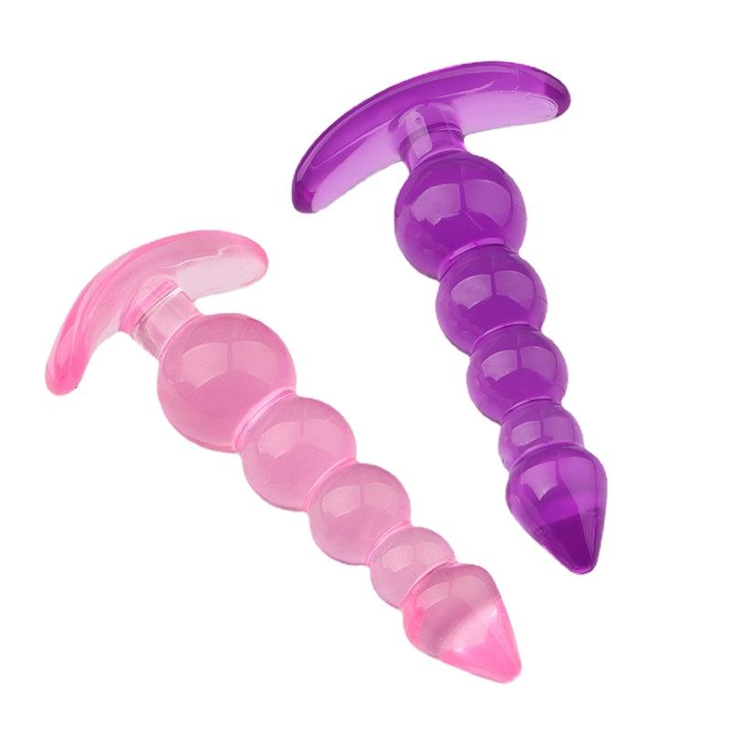 Five Beads Anal Plug Five Beads Back Court Plug Transparent Crystal Anal Plug Anchor Men And Women Flirt Toys Sex Supplies Whole