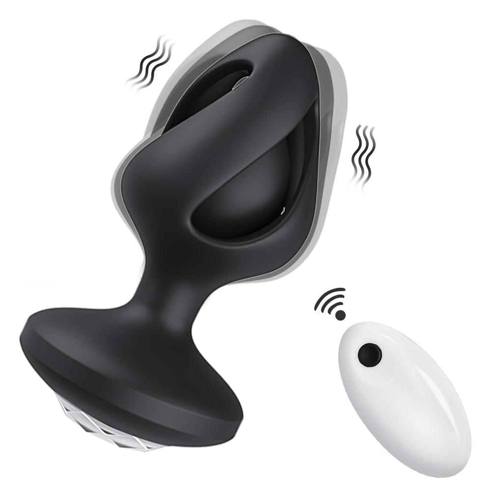  Direct Sale Remote Control Thread Hollow Rechargeable Vibrating Anal Plug Sex Toys Adult Sex Toy Masturbator