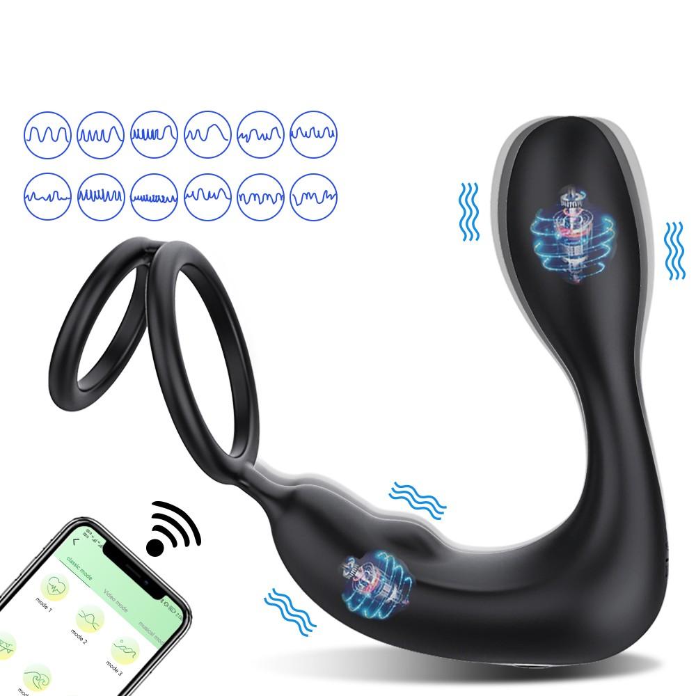 Hot Sale Top Male Quick Vibrator 2 And 1 Stimulate Prostate Massage Stop Ejaculation Masturbator