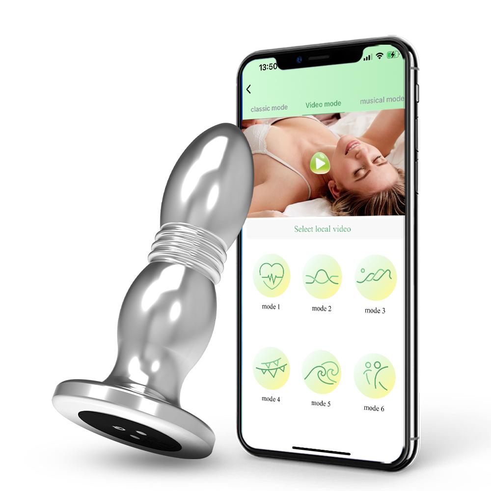 App Control Metal Vibrator Anal Plug Prostate Massager With Wearable Vibrating Butt Plug Sex Toys Adult Female Male
