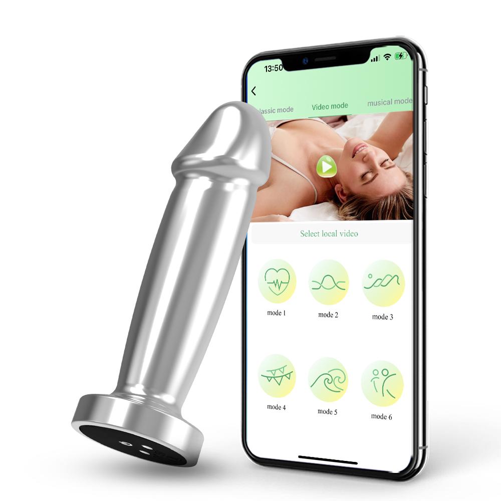  Vibrating Dildo Anal Plug App Control Metal Waterproof Prostate Massager With Wearable Sex Toys Adult Female Male