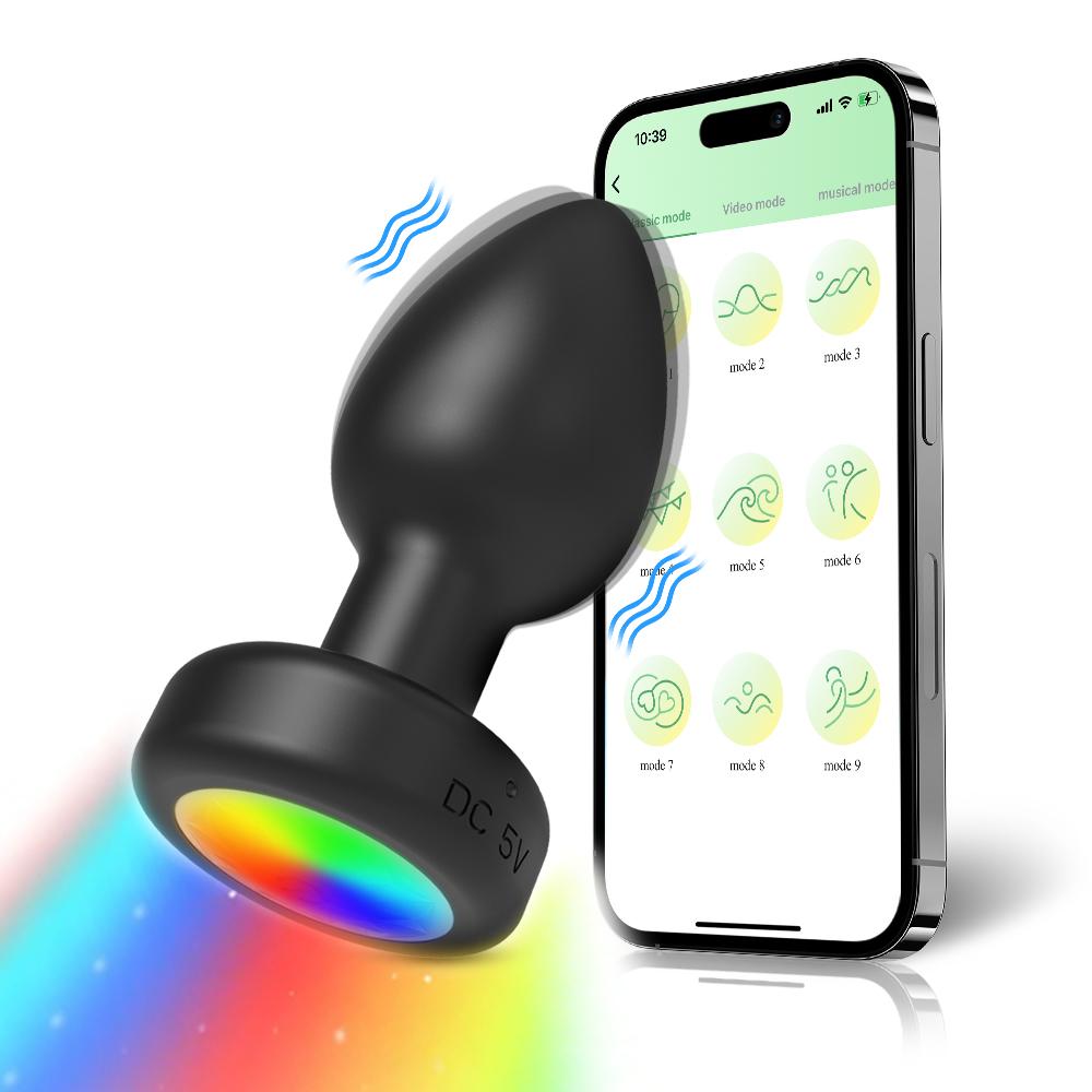  App Remote Control Anal Toy Led Light Anal Vibrator Anal Orgasm Vibrator Female Sex Toy