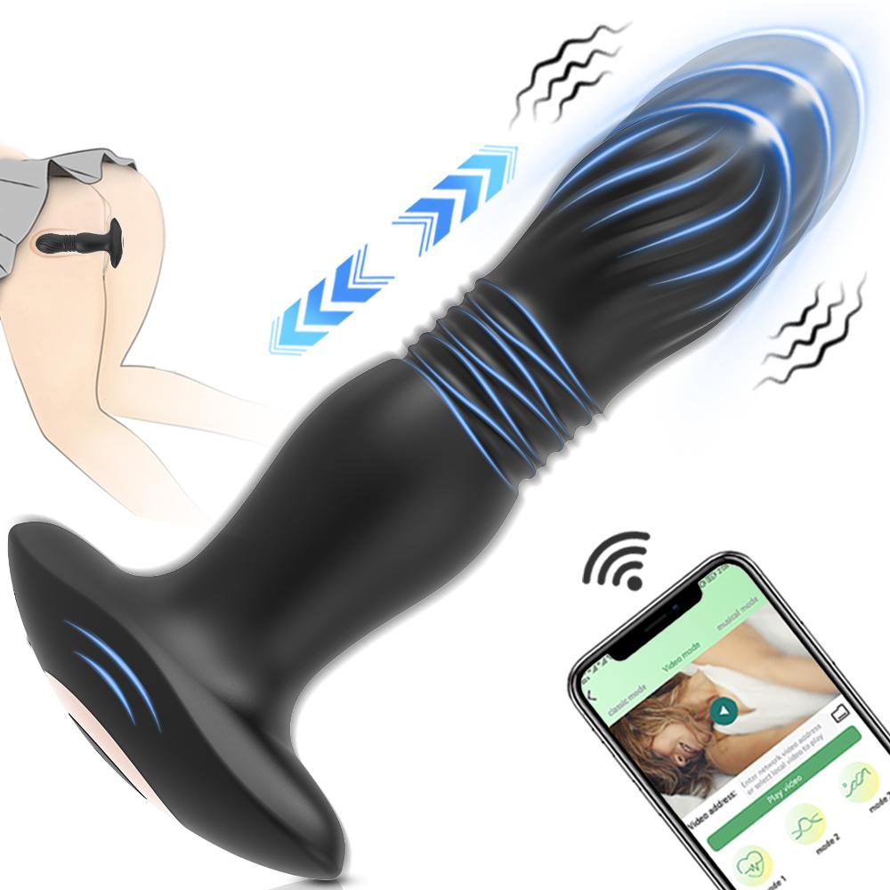 10 Speeds Thrusting Modes Vibration  Silicone Anal Vibrator Prostate Massager Sex Toys Adults For Men Gay Couple