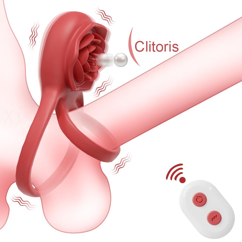   Toy Pleasure Couple Sharing Clitoral Stimulation Passion Lock Fine Ring Vibration