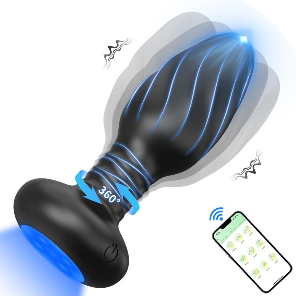 Thread Surface Design Silicone Anal Plug Butt Massager Prostate Vibrator Sex Toy For Men Women Remote Control Anal Plug To