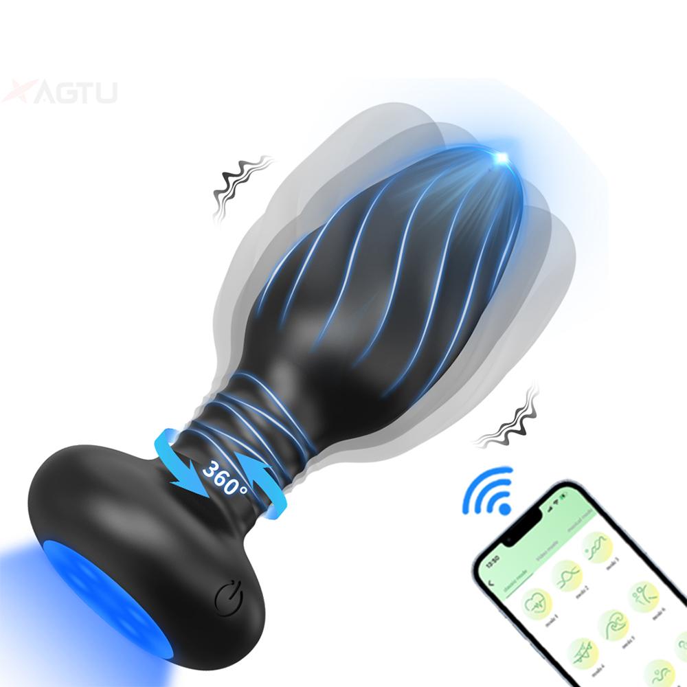 Hot Selling Colorful Rotation Anal Butt Plug Vibrator Sex Toy For Adult Woman Masturbator Anal Plug Adult Toys