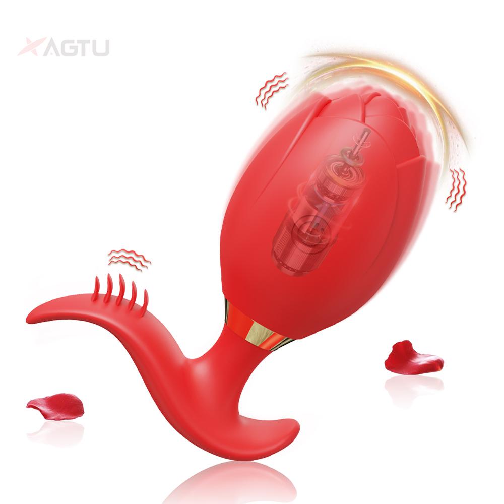   Red Silicone Anal Plug Vibrator Sex Toys For Man Woman Female Masturbator Anal Butt Plug Adult Toys