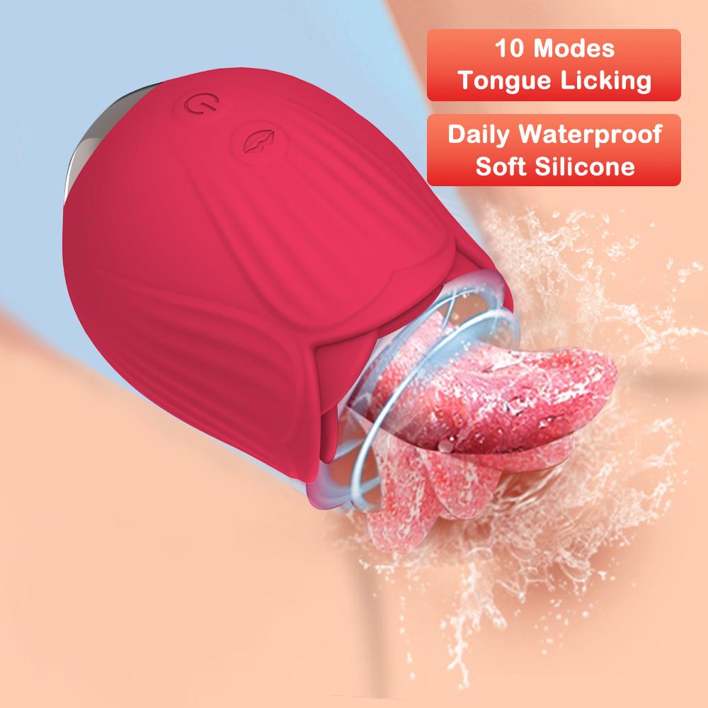 Silicone Tongue Sex Toy Mouth Masturbator Rose