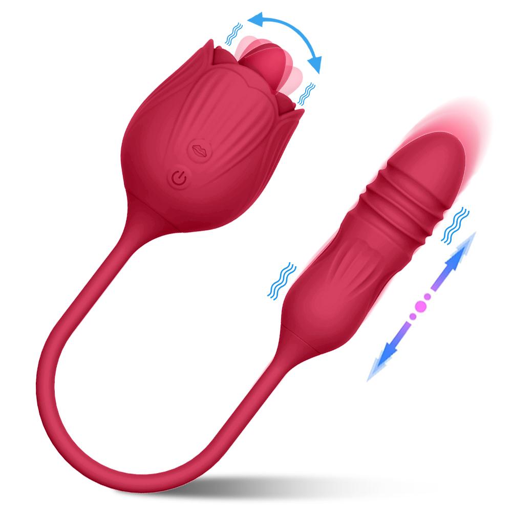 Usa Warehouse Rose Vibrator Sex Toy For Woman And Men Cock Ring Massage Masturbation Sexy Toy Automatic Sex Toy Dildos For Women