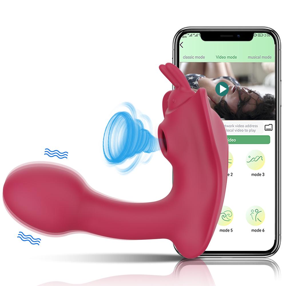 Wearable App Control 2 In 1 Sucking Dildo Panty Vibrator Sex Toy For Women Clit Sucker Clitoris Stimulator