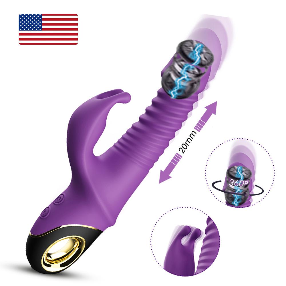 2022 Rabbit Vibrator Automatic Telescopic Rotation G-spot Clitoris Stimulator Female Masturbation Sex Toys For Women Adults 18
