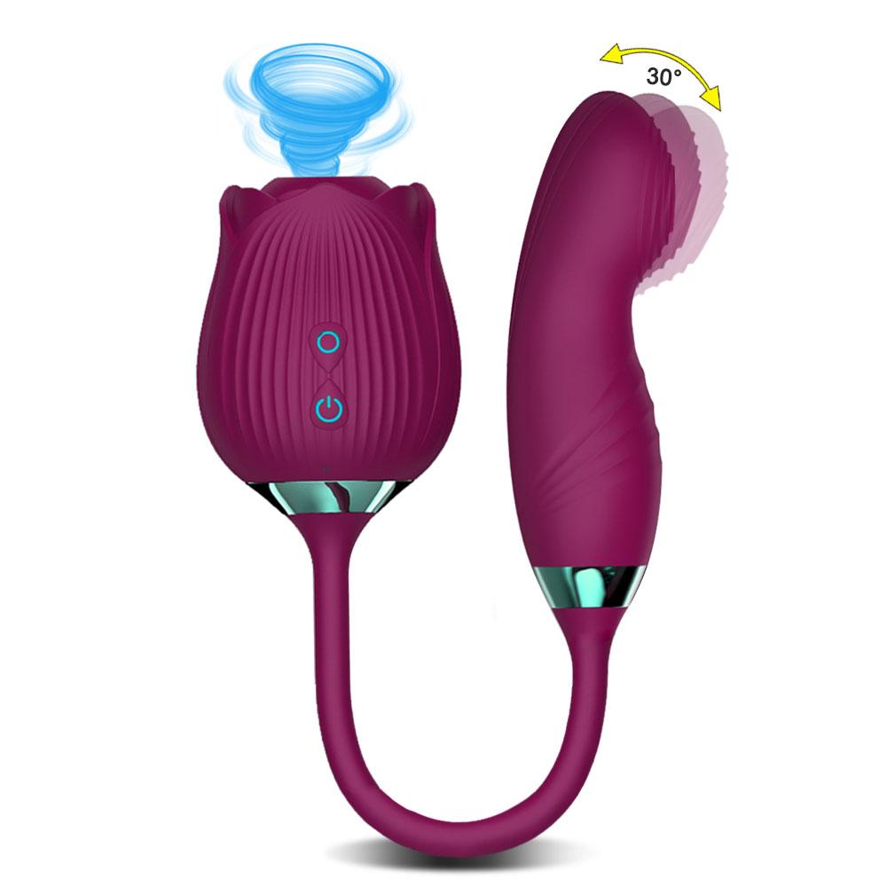 Powerful Rose Vibrator Adult Sex Toy Female Clitoris Nipple Clit Sucker G Spot Vacuum Stimulation Dildo For Women Finger Wiggle