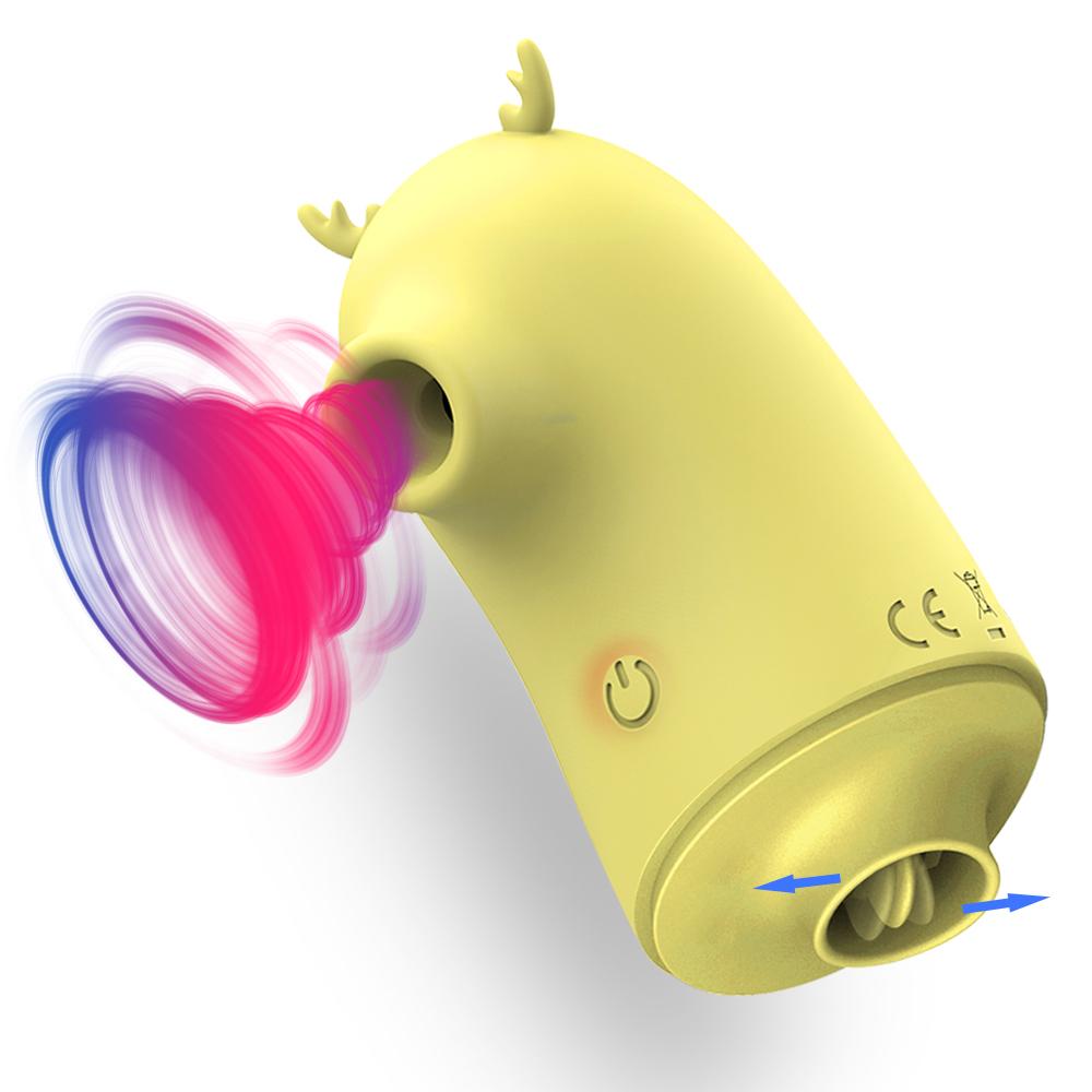   2 In 1 Oral Tongue Licking Nipple Clitoris Stimulator Clitoral Sucking Vibrator Sex Toys For Women