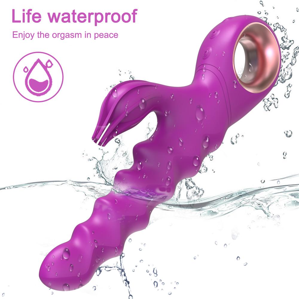 Telescopic Vibrating Handy Massage Vibrator Thrusting Dildo Licking Vibrator G Spot Sex Toy For Women &amp; Couples