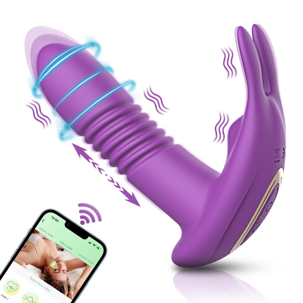 Wearable Vibrator App Control 9 Thrusting Rotation Vibration Modes Clitoris G-spot Stimulator Dildo Toys For Women