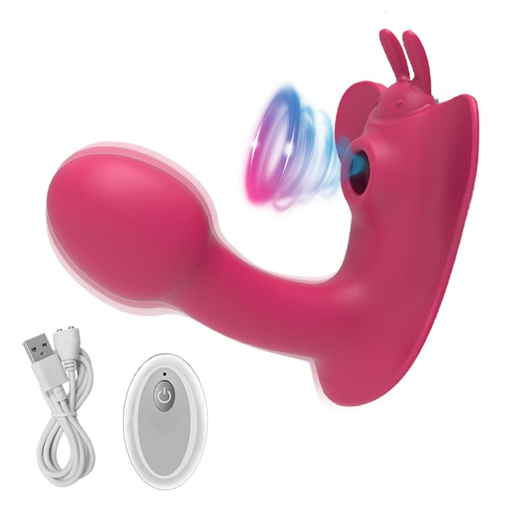 Wireless Remote Control 10 Vibration 10 Sucking Modes Butterfly Vibrators Clitoris Suck Dildo Vibrator Sex Toys For Women