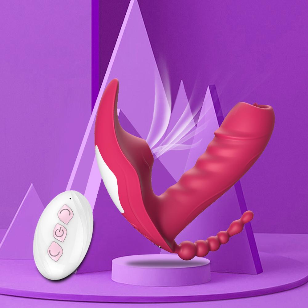 Remote Control Licking Dildo Female G-spot Clit Wearable Activity Inserted Vibrator And Small Anal Beads For Women Sex Toy