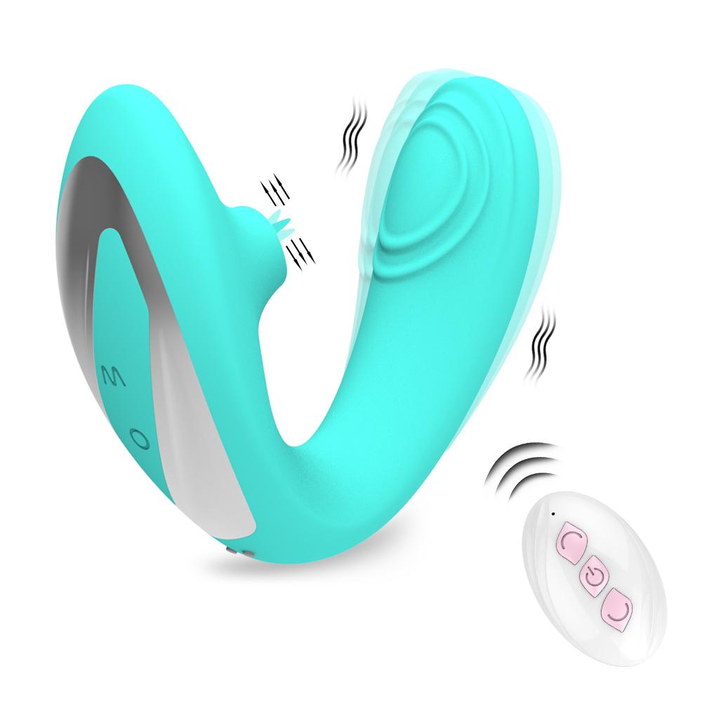 Waterproof G-spot Couples Vibrator Clitoral Licking Stimulation Remote Control Wearable Vibrator Massager Sex Toys