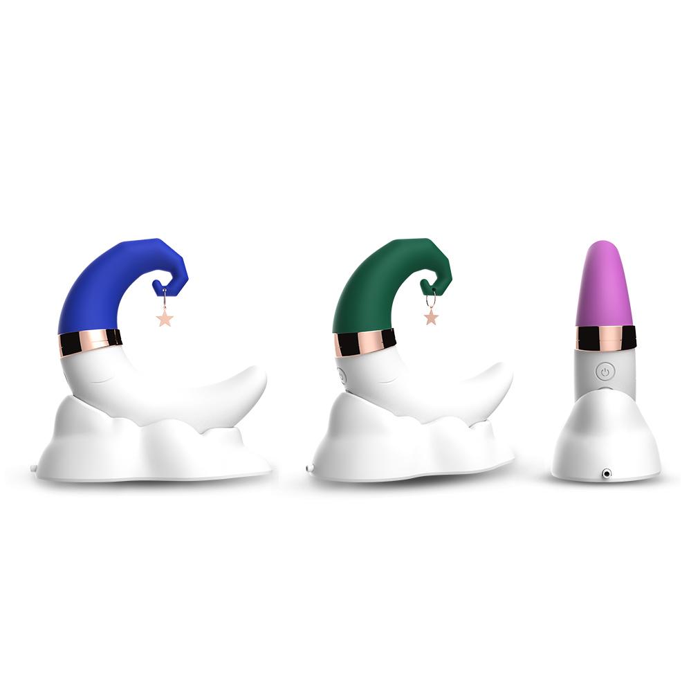 Unique Moon-shaped G-spot Stimulation Clitoral Nipple Sucking Masturbator Dildo Vibrator Sex Toy For Women
