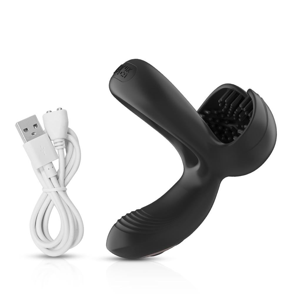 Newest Cock Ring 3 In 1 Stimulation Of The Perineum Testicles And Female Clitoris Three Motors 10 Vibration Modes Sex Toys