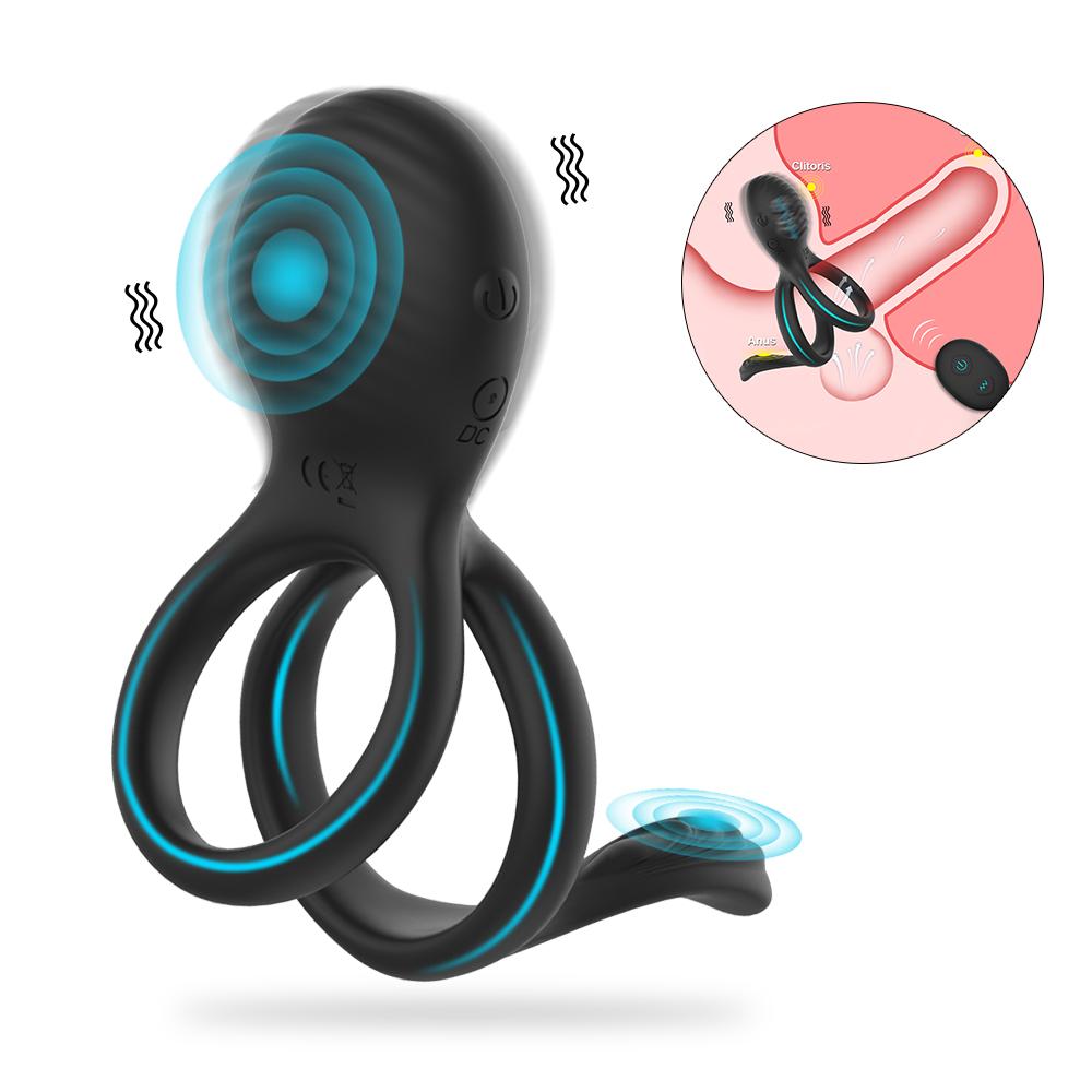 Locking Rings Prostate Massager With Clitoral Stimulation Masturbator With Ring Locks For Men Cock Ring